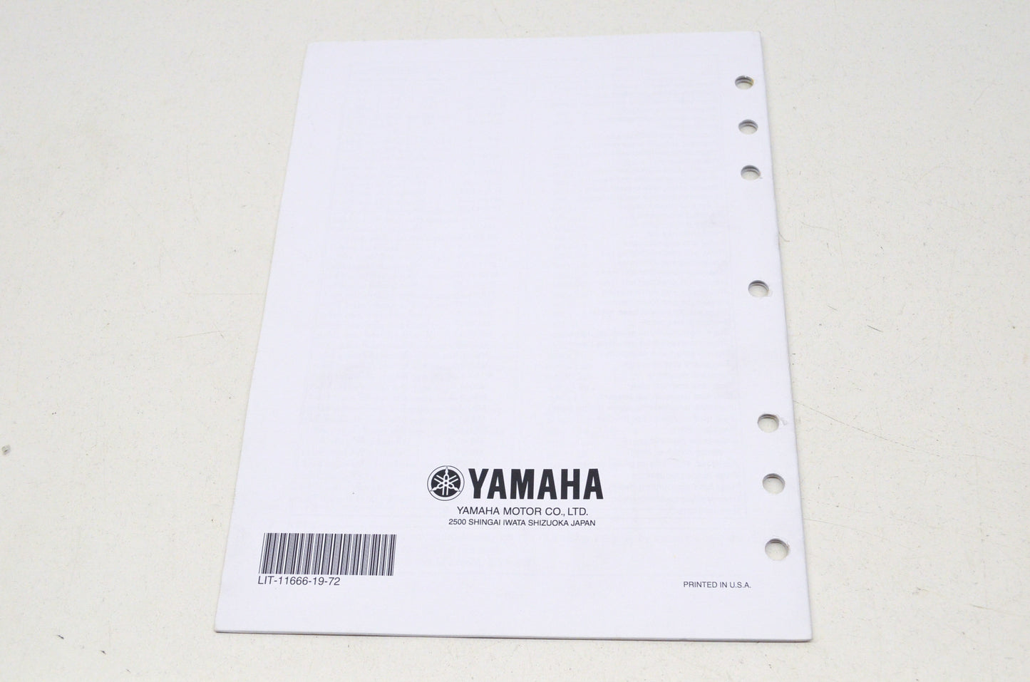 OEM Yamaha LIT-11666-19-72 YZ250FV Assembly Manual