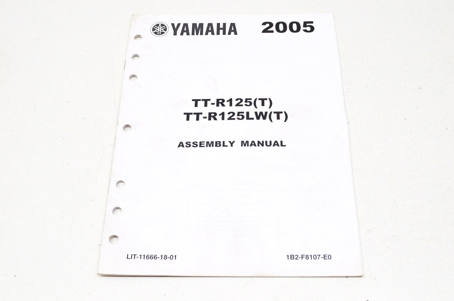 OEM Yamaha LIT-11666-18-01 TTR125T/TTR125LWT Assembly Manual
