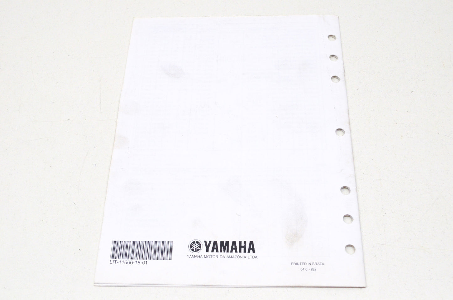 OEM Yamaha LIT-11666-18-01 TTR125T/TTR125LWT Assembly Manual