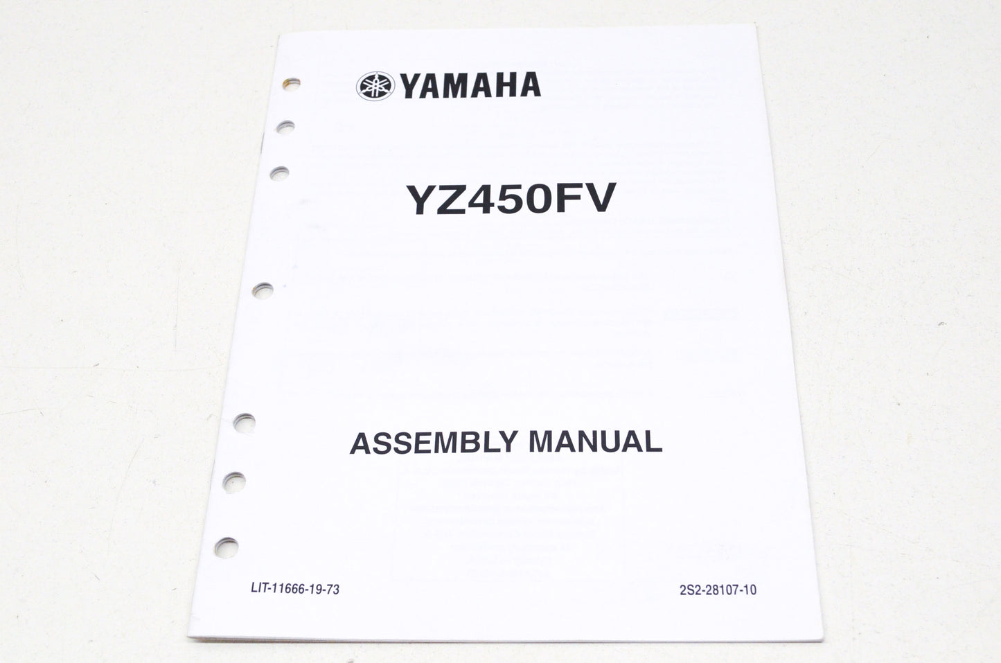 OEM Yamaha LIT-11666-19-73 Assembly Manual YZ450FV NOS