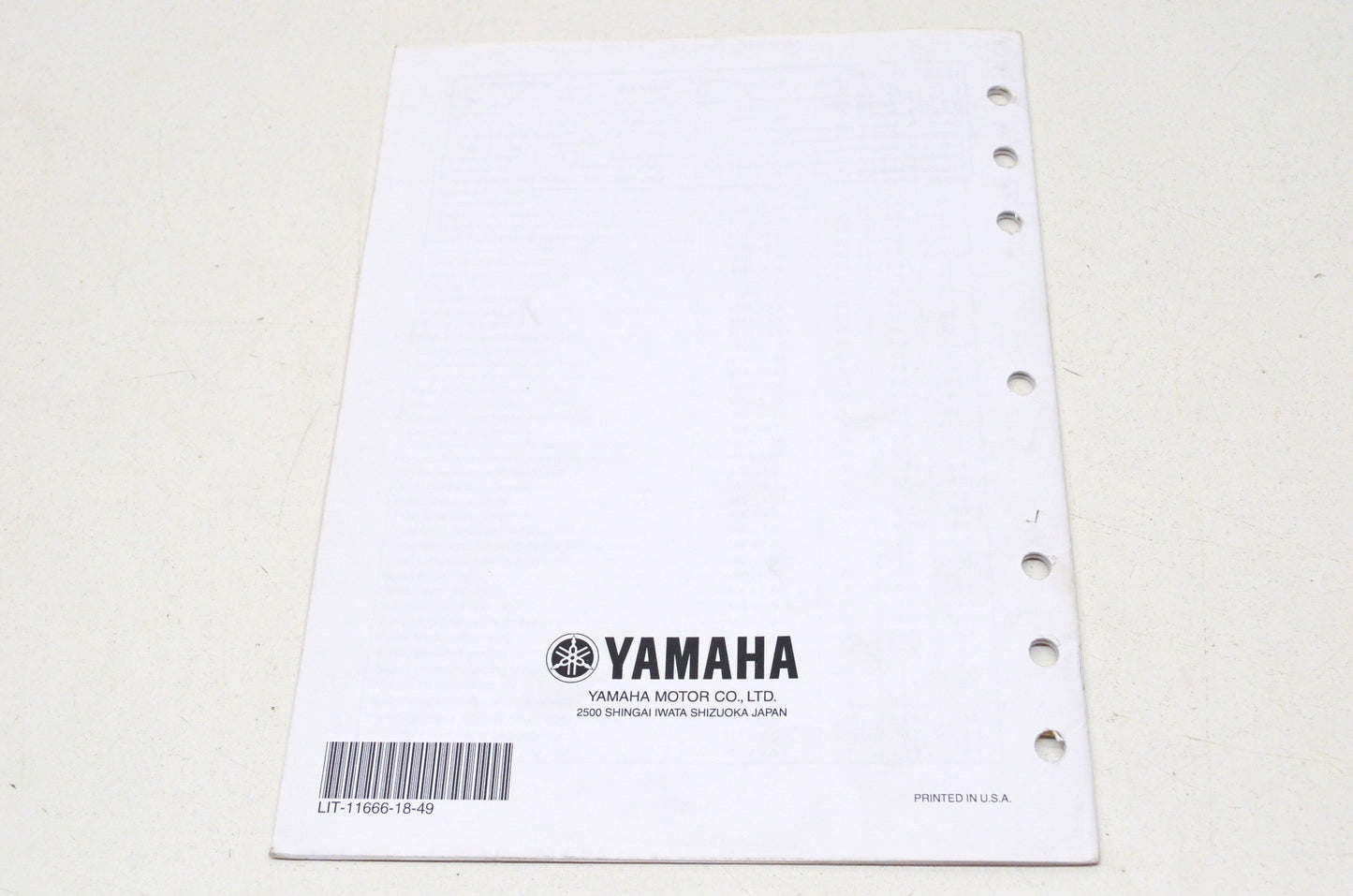 OEM Yamaha LIT-11666-18-49 WR450FT Assembly Manual NOS