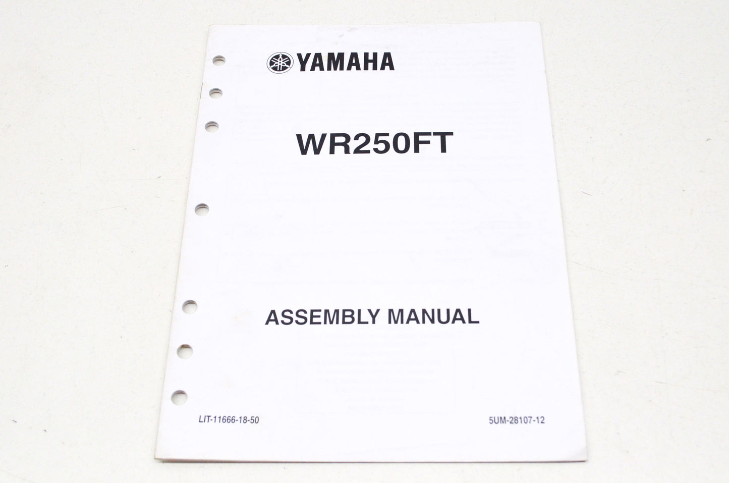 OEM Yamaha LIT-11666-18-50 WR250FT Assembly Manual NOS