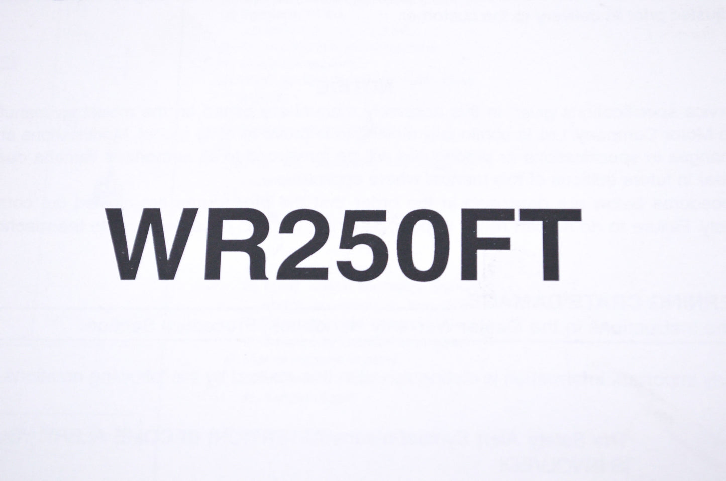 OEM Yamaha LIT-11666-18-50 WR250FT Assembly Manual NOS