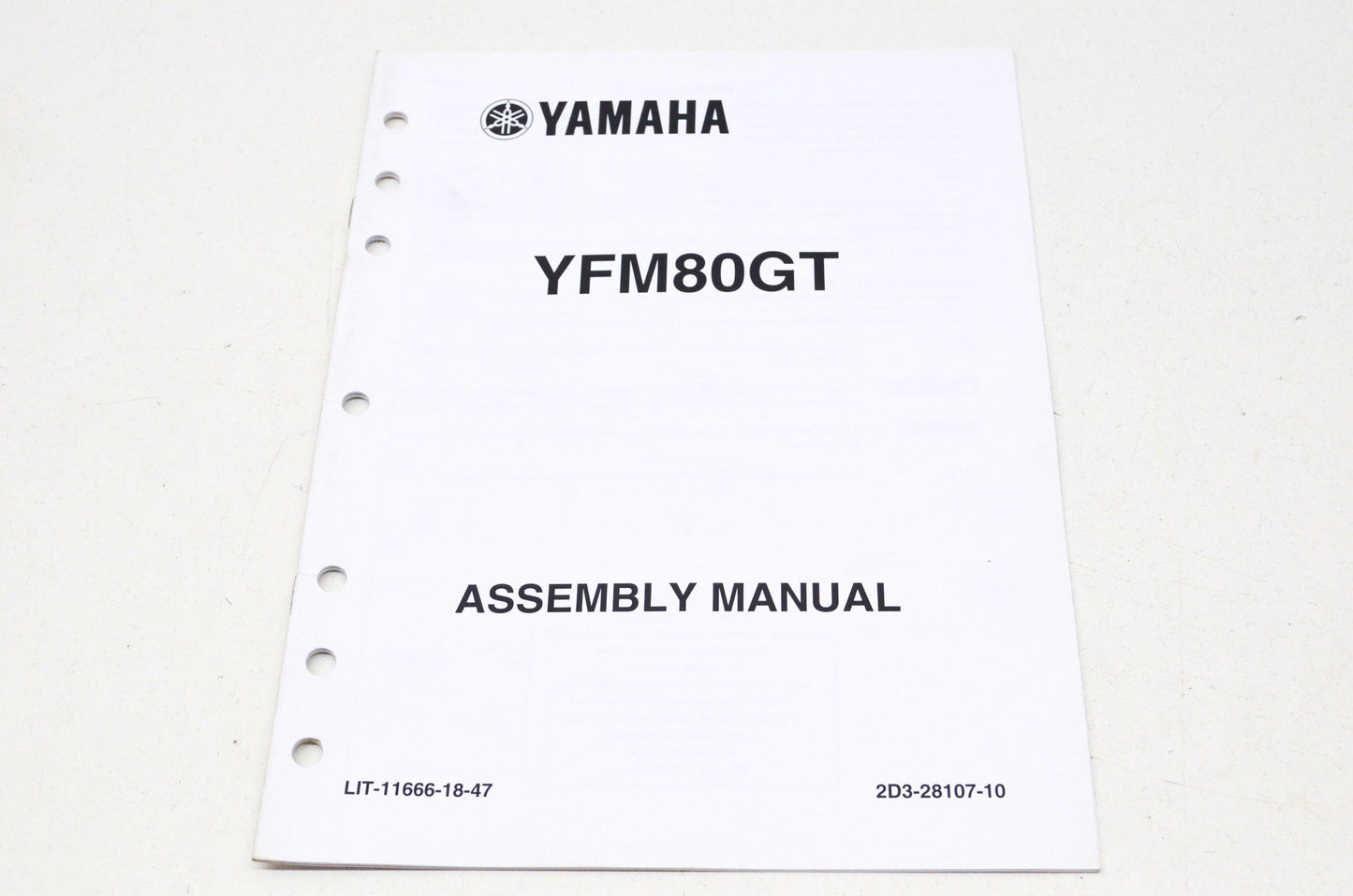 OEM Yamaha LIT-11666-18-47 YFM80GT Assembly Manual NOS