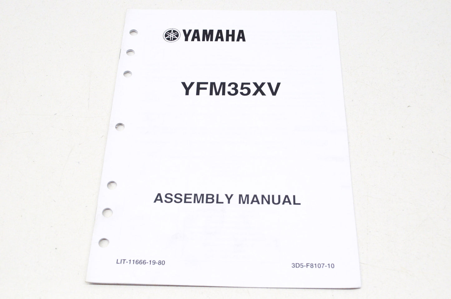 OEM Yamaha LIT-11666-19-80 YFM35XV Assembly Manual NOS