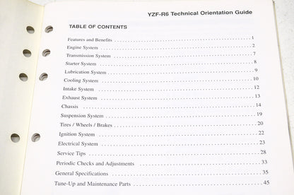 OEM Yamaha Technical Orientation Guide YZF-R6 NOS