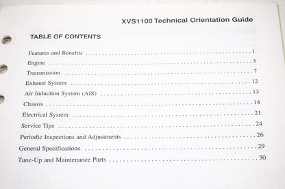 OEM 98-216 Yamaha Technical Orientation Guide XVS1100 NOS