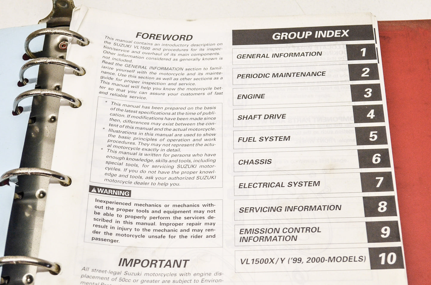 OEM Suzuki 99500-39162-03E Service Manual VL1500/C90