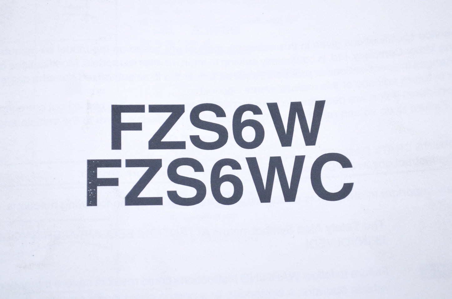 OEM Yamaha LIT-11666-20-60 FZS6W(C) Assembly Manual