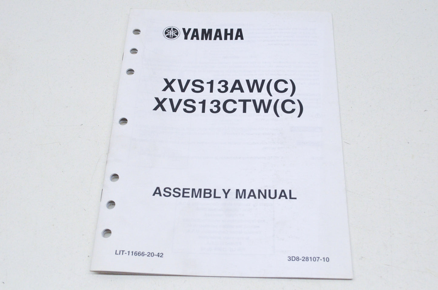 OEM Yamaha LIT-11666-20-42 XVS13AWCTW(C) Assembly Manual NOS