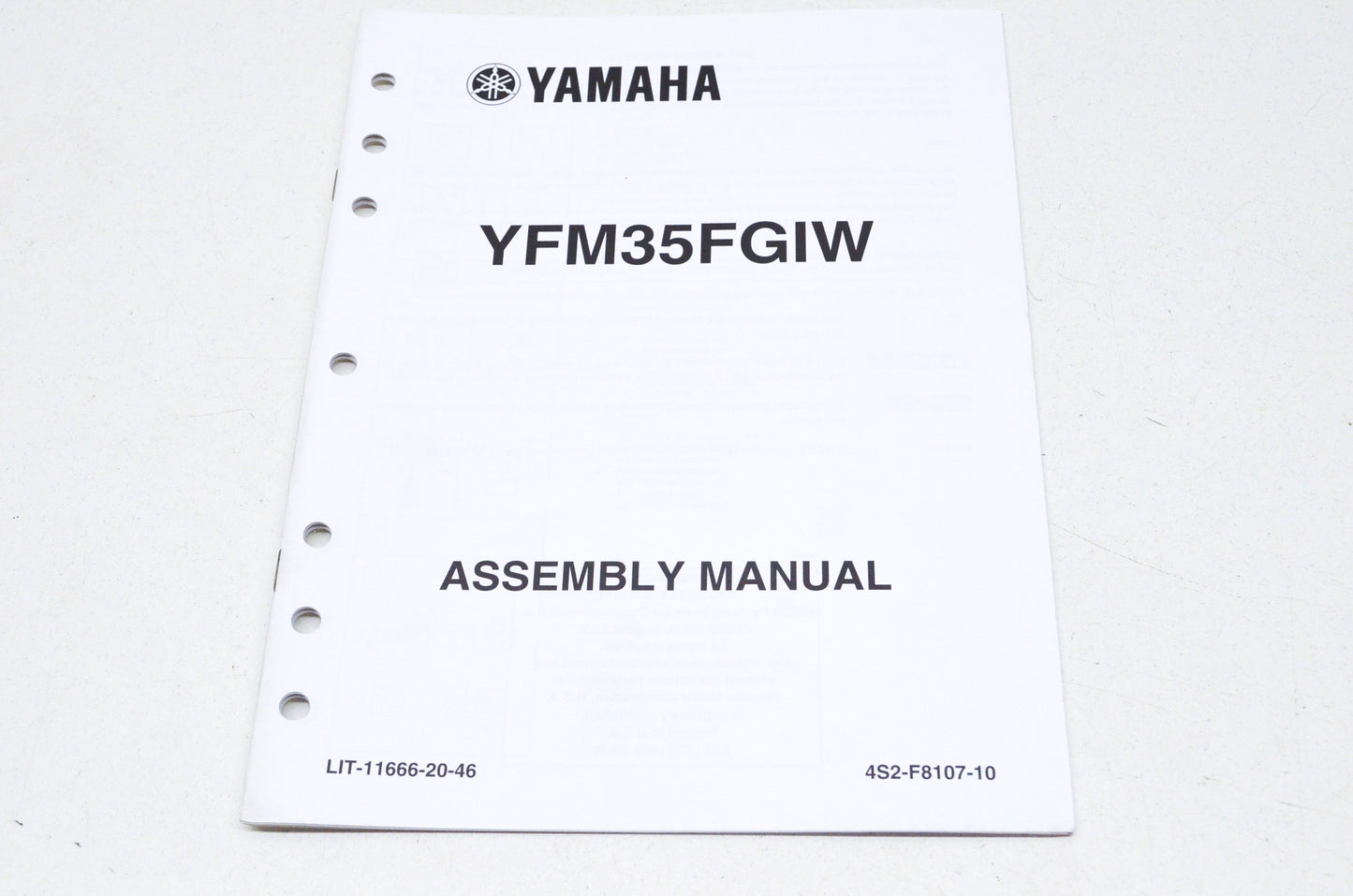 OEM Yamaha LIT-11666-20-46 YFM35FGIW Assembly Manual NOS