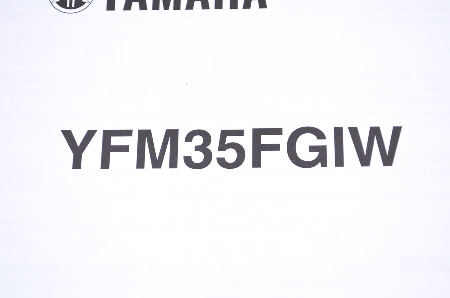 OEM Yamaha LIT-11666-20-46 YFM35FGIW Assembly Manual NOS