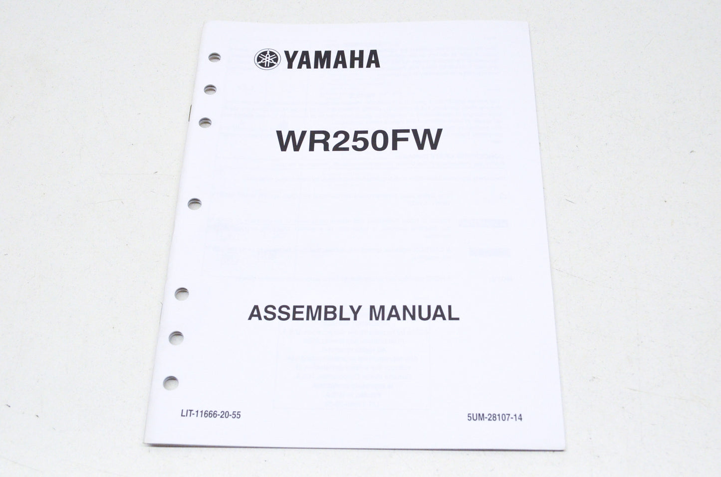 OEM Yamaha LIT-11666-20-55 WR250F, 5UM-28107-14 (W-X) 2007-20 Assembly Manual NOS