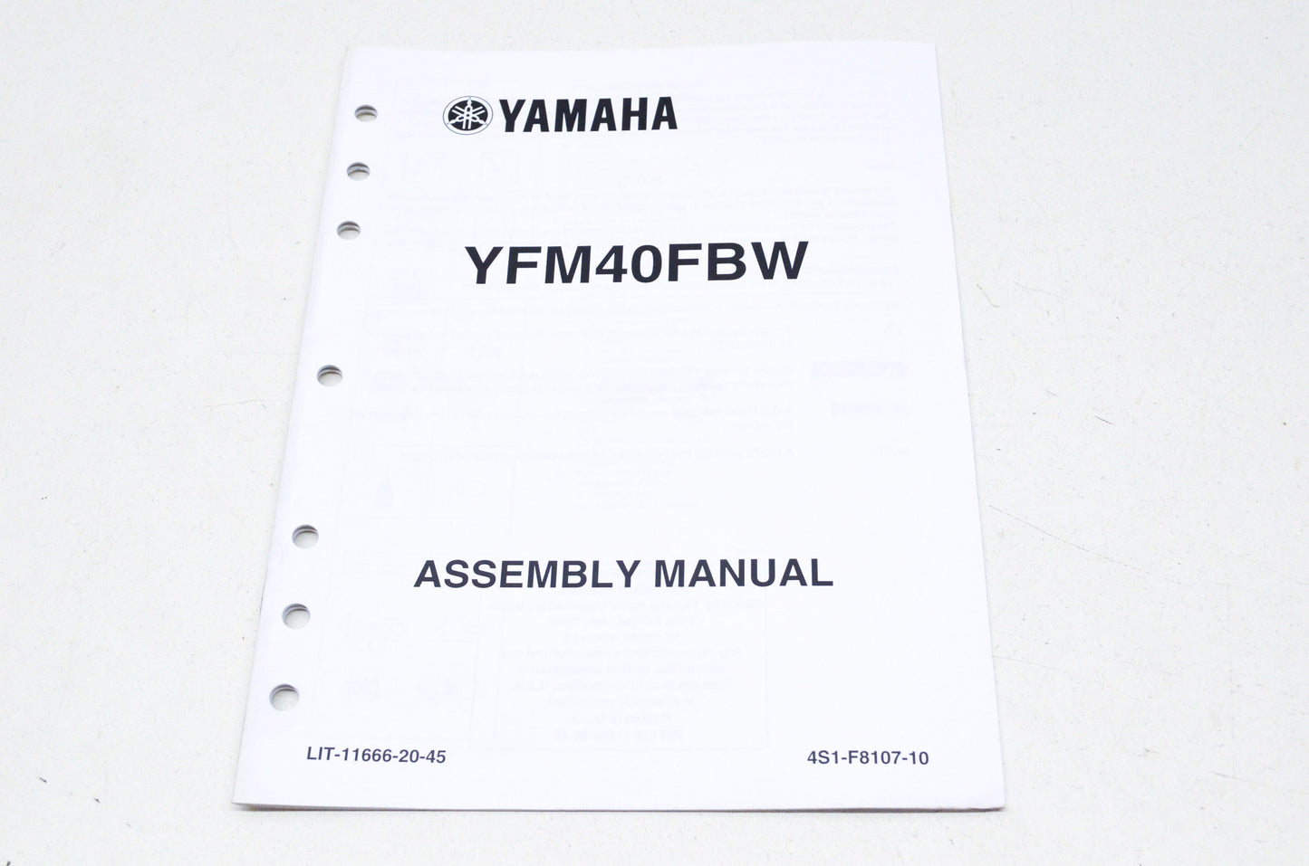 OEM Yamaha LIT-11666-20-45 YFM40FBW Assembly Manual NOS