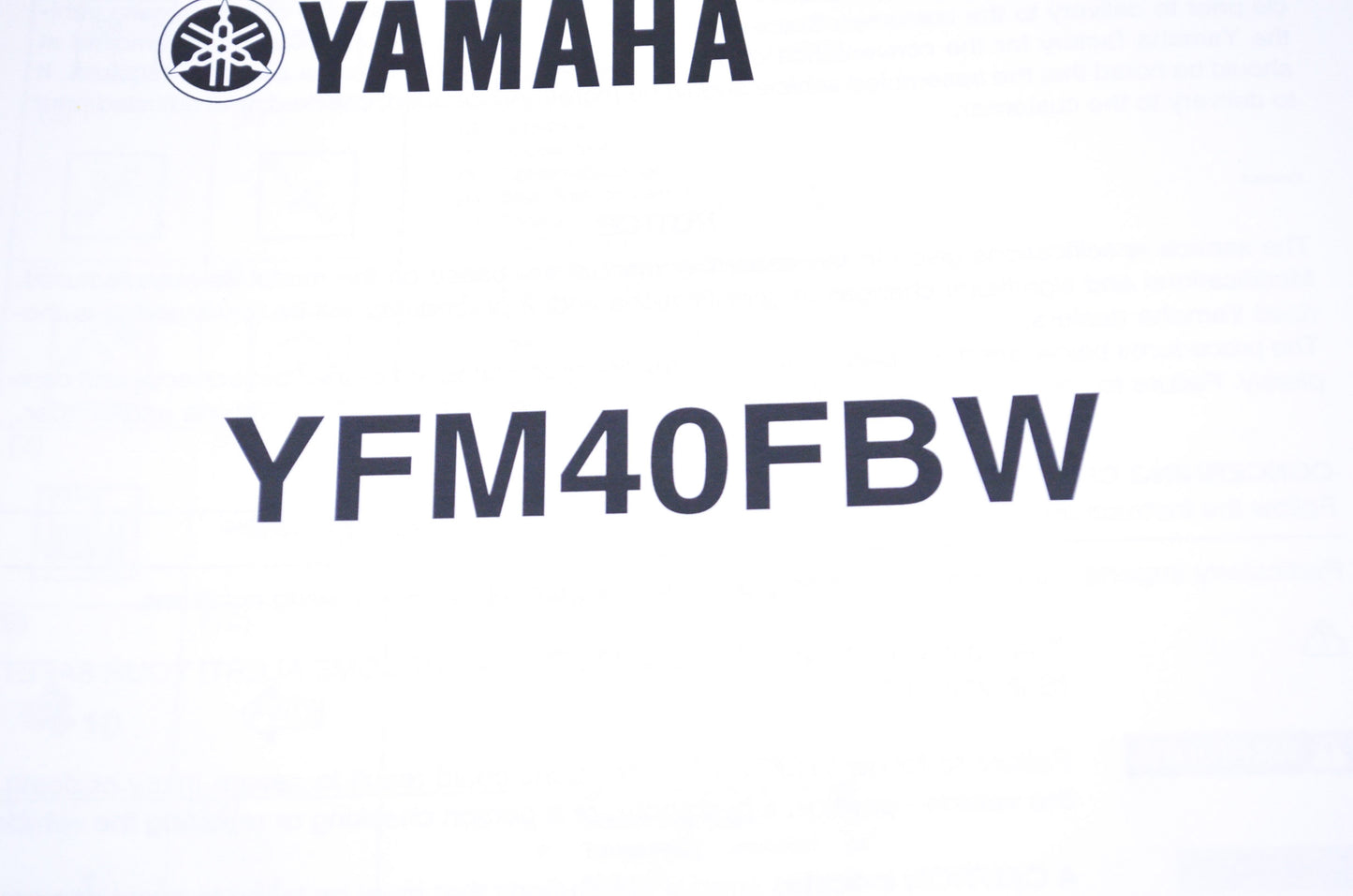OEM Yamaha LIT-11666-20-45 YFM40FBW Assembly Manual NOS