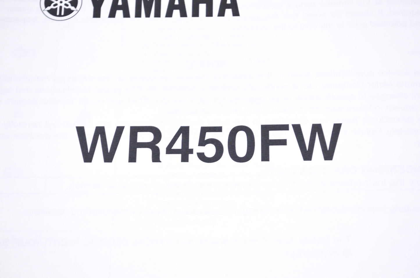 OEM Yamaha LIT-11666-20-56 WR450F (W-X) 2007-20 Assembly Manual NOS