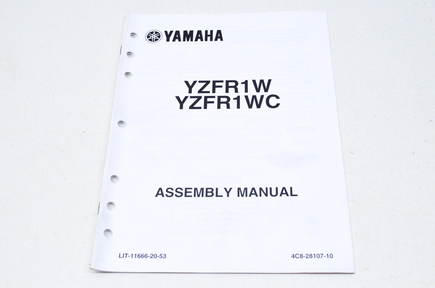 OEM Yamaha LIT-11666-20-53 Assembly Manual YZFR1W(C) NOS
