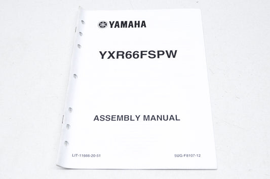 OEM Yamaha LIT-11666-20-51 YXR66FSPW Assembly Manual NOS