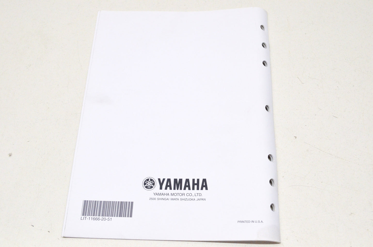 OEM Yamaha LIT-11666-20-51 YXR66FSPW Assembly Manual NOS