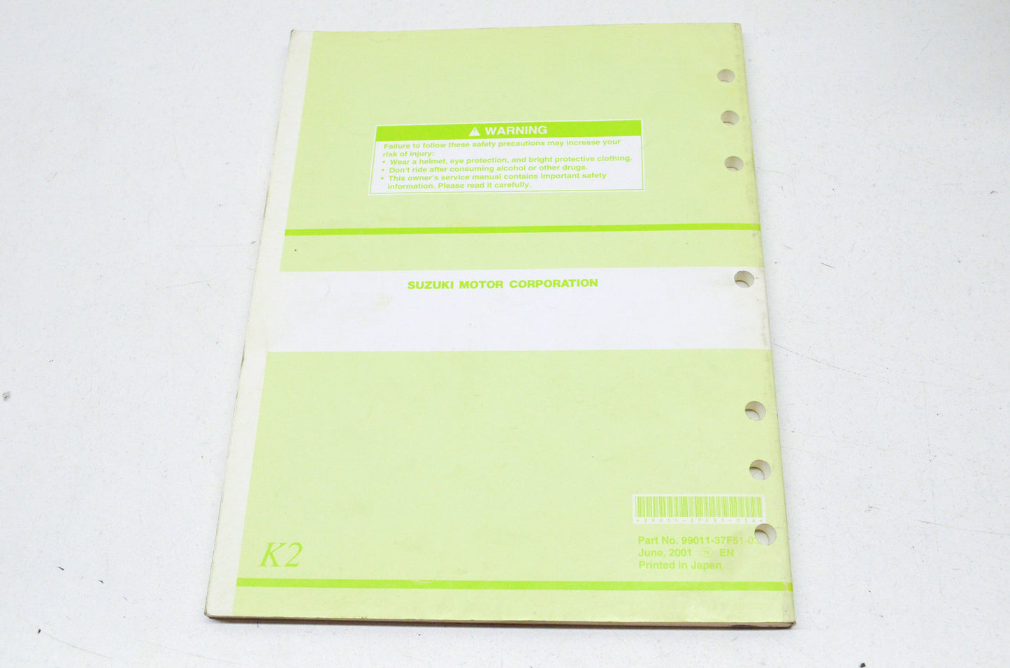 OEM Suzuki 99011-37F51-03A Owner's & Service Manual RM250K2 20 NOS
