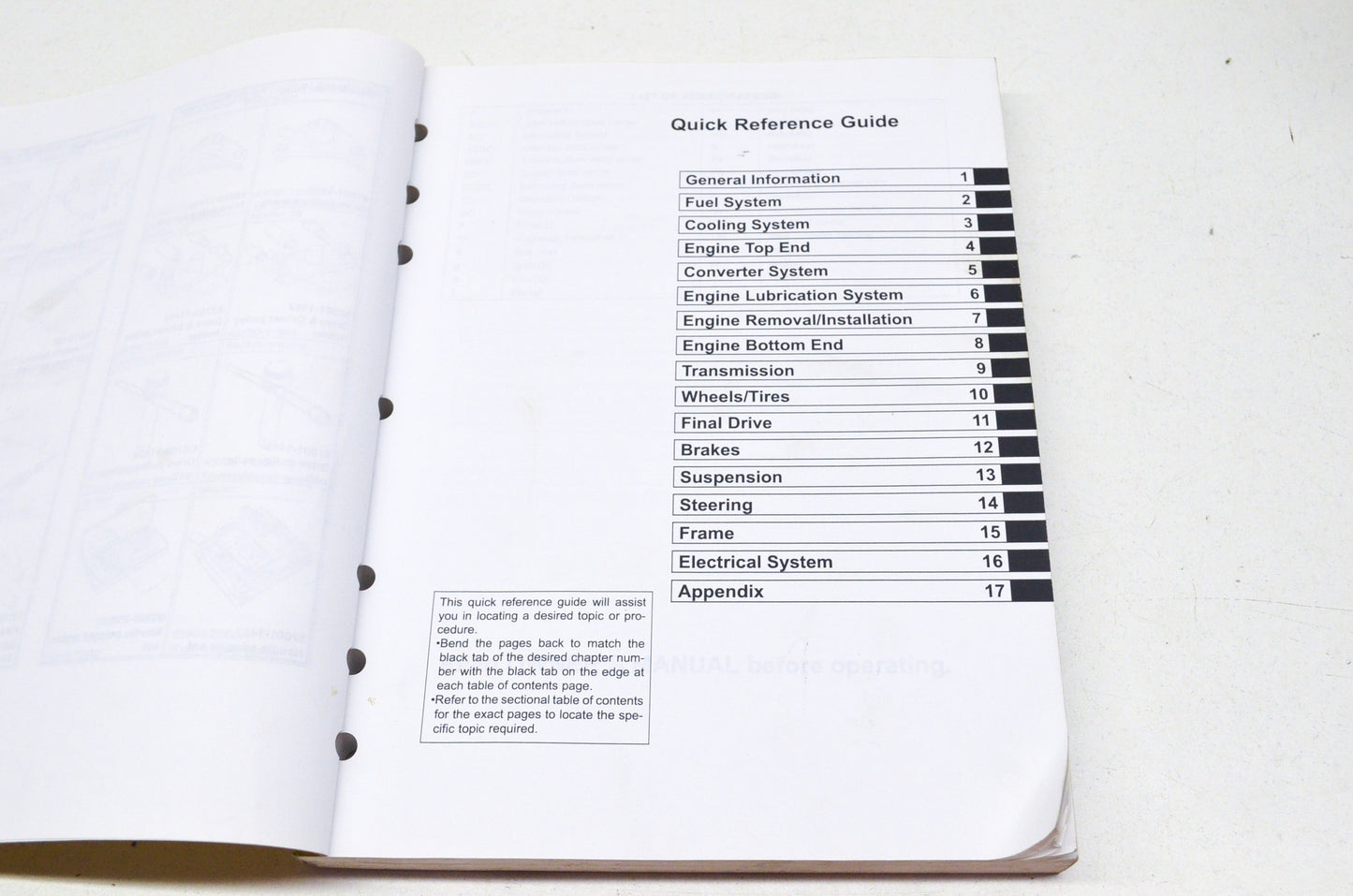 OEM Suzuki 99500-36140-01E Service Manual QUV620F