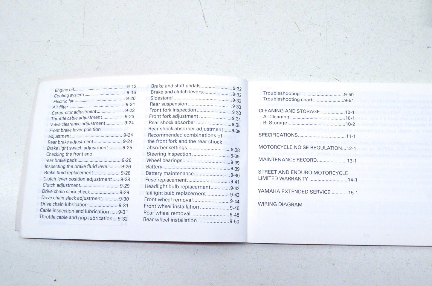 OEM Yamaha LIT-11626-09-21 FZR1000F/FC Owner's Manual NOS