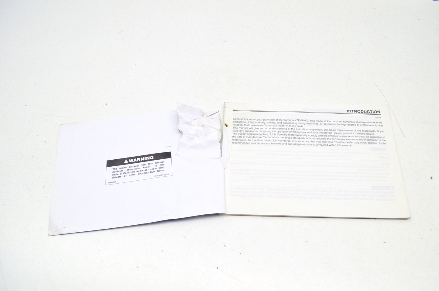 OEM Yamaha LIT-11626-18-51 RT1/C YZF Owner's Manual