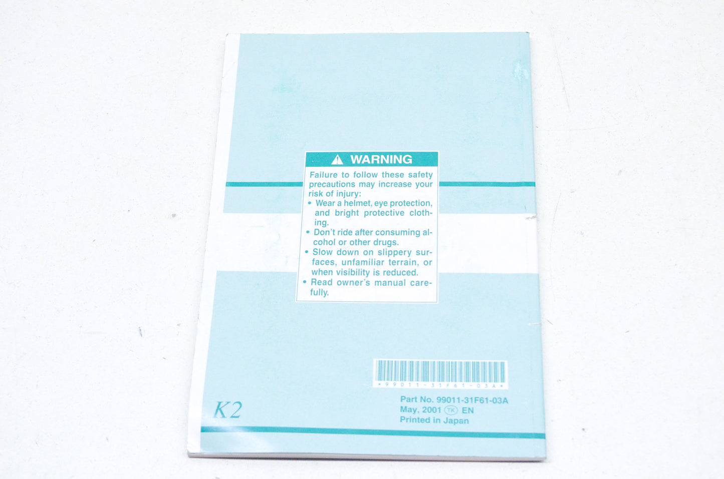 OEM Suzuki 99011-31F61-03A Owner's Manual GSF1200/SK2 NOS
