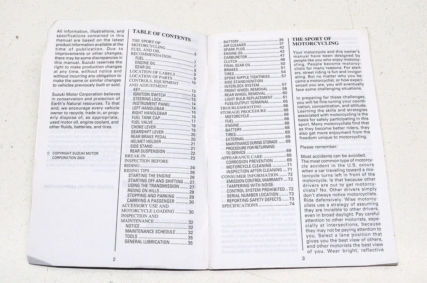 OEM Suzuki 99011-38B67-03A Owner's Manual VS1400GLK4