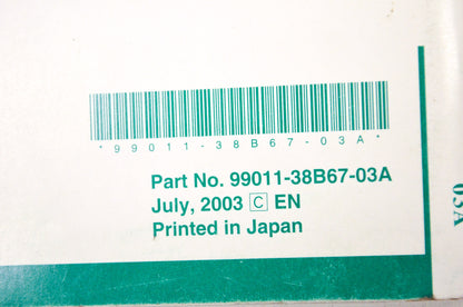OEM Suzuki 99011-38B67-03A Owner's Manual VS1400GLK4