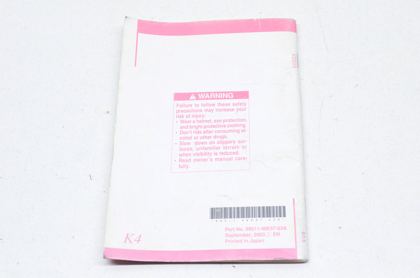 OEM Suzuki 99011-48E57-03A Owner's Manual VZ800K4 200 NOS