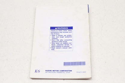 OEM Suzuki 99011-02H50-03A Owner's Manual GSX-R750K6 NOS
