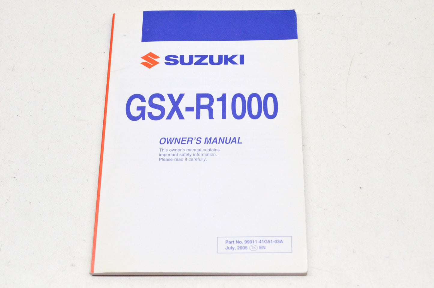 OEM Suzuki 99011-41G51-03A Owner's Manual GSX-R1000K6 NOS