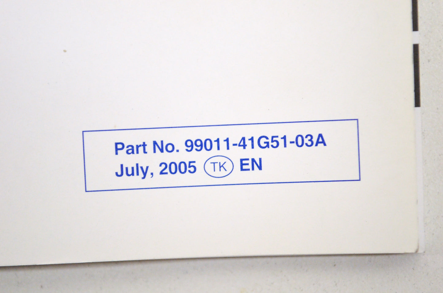 OEM Suzuki 99011-41G51-03A Owner's Manual GSX-R1000K6 NOS
