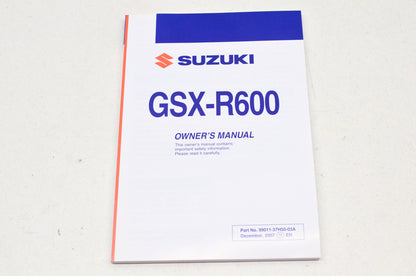 OEM Suzuki 99011-37H50-03A Owner's Manual GSX-R600K8 NOS