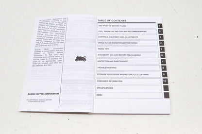 OEM Suzuki 99011-37H50-03A Owner's Manual GSX-R600K8 NOS