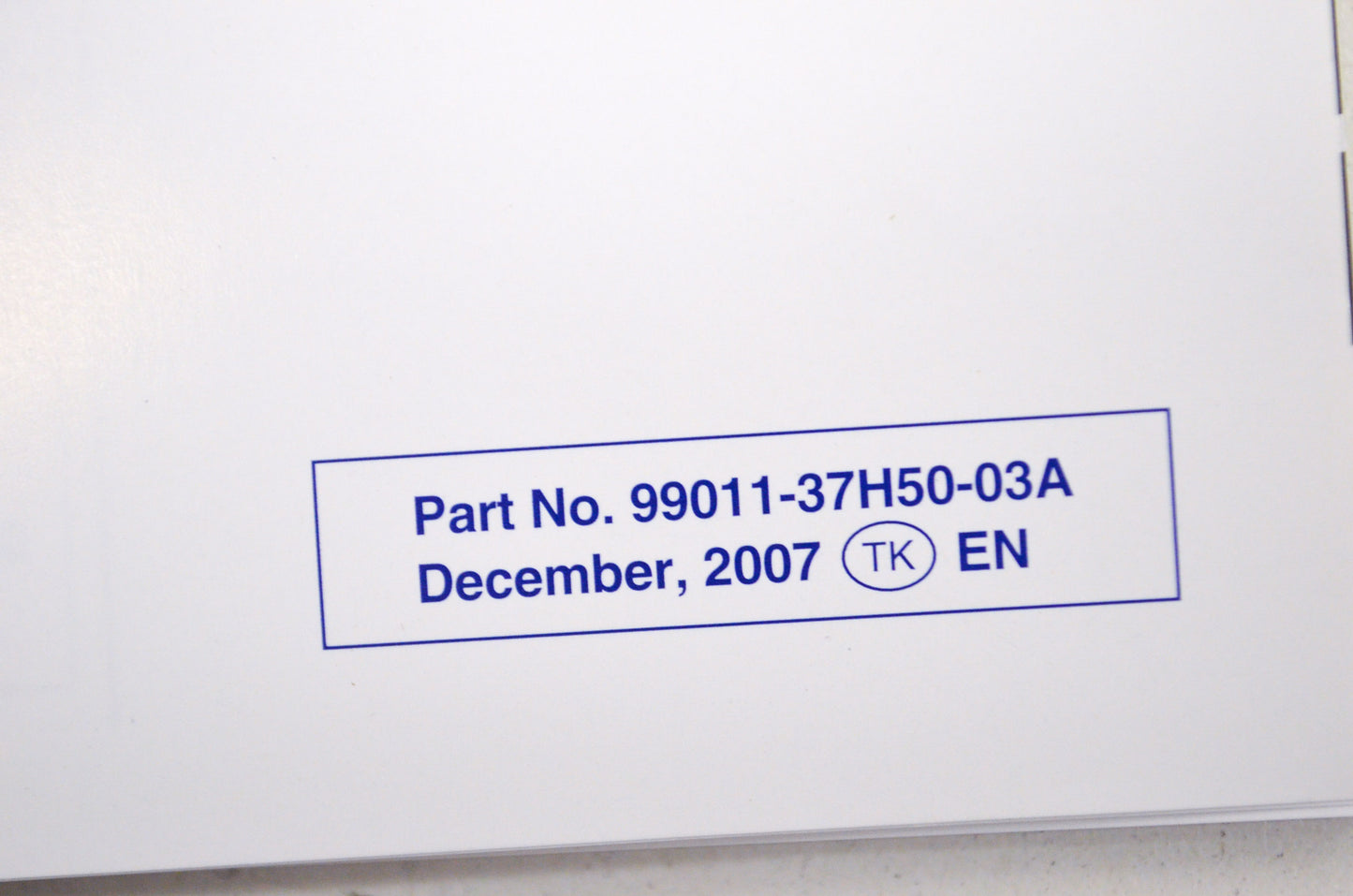 OEM Suzuki 99011-37H50-03A Owner's Manual GSX-R600K8 NOS