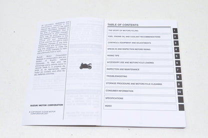 OEM Suzuki 99011-21H51-03A Owner's Manual GSX-R1000K8 NOS