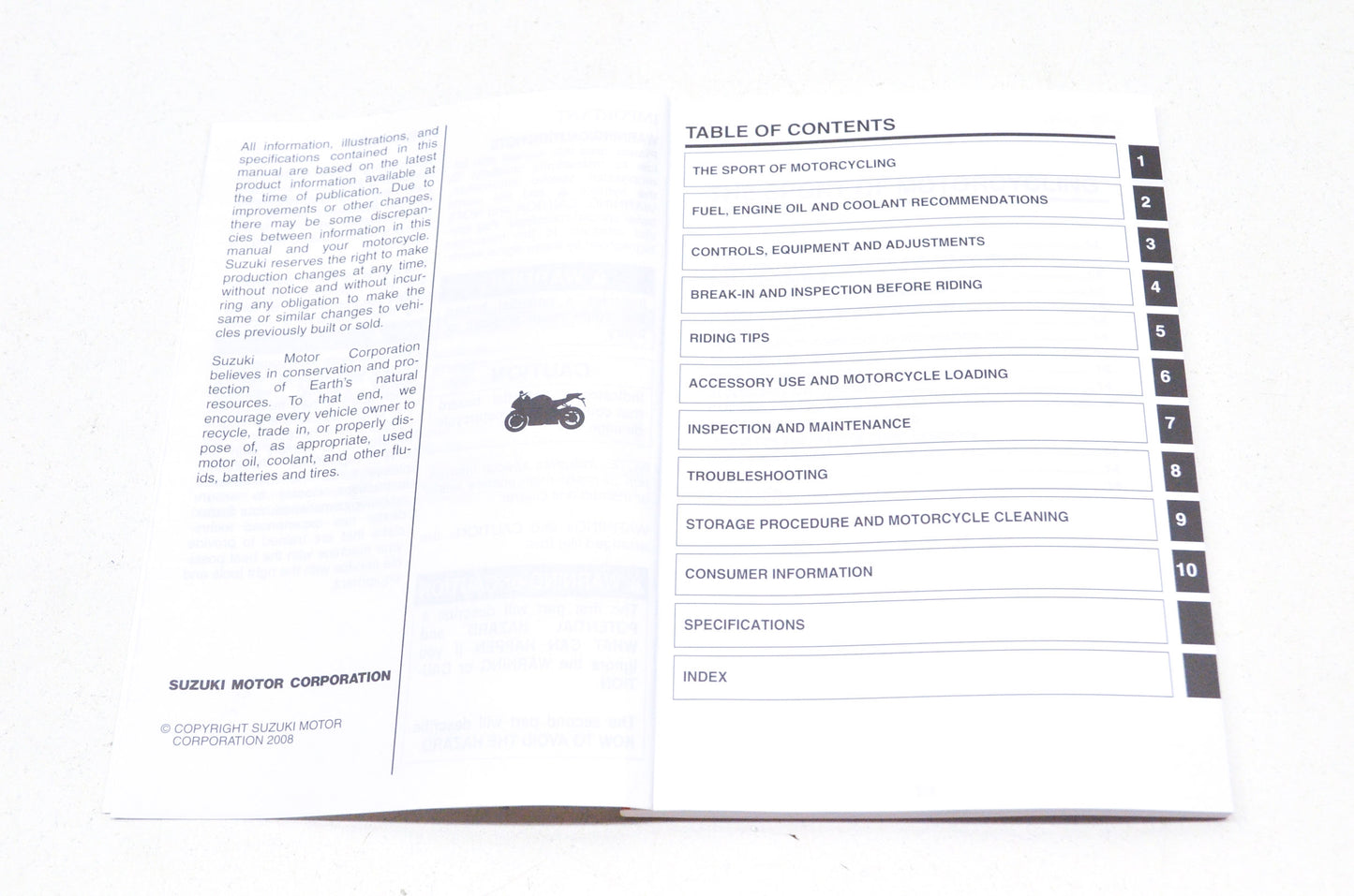 OEM Suzuki 99011-38H50-03A Owner's Manual GSX-R750K8 NOS
