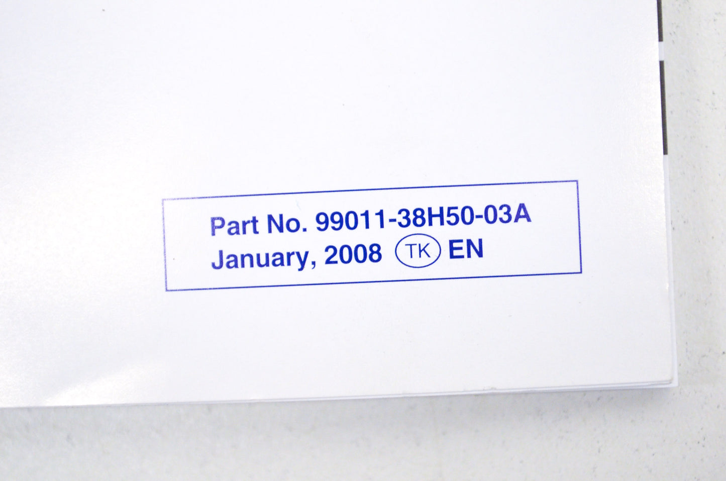 OEM Suzuki 99011-38H50-03A Owner's Manual GSX-R750K8 NOS