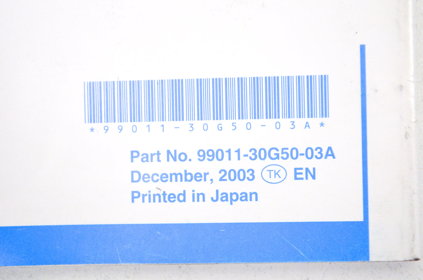 OEM Suzuki 99011-30G50-03A Owner's Manual GSX-R750K4
