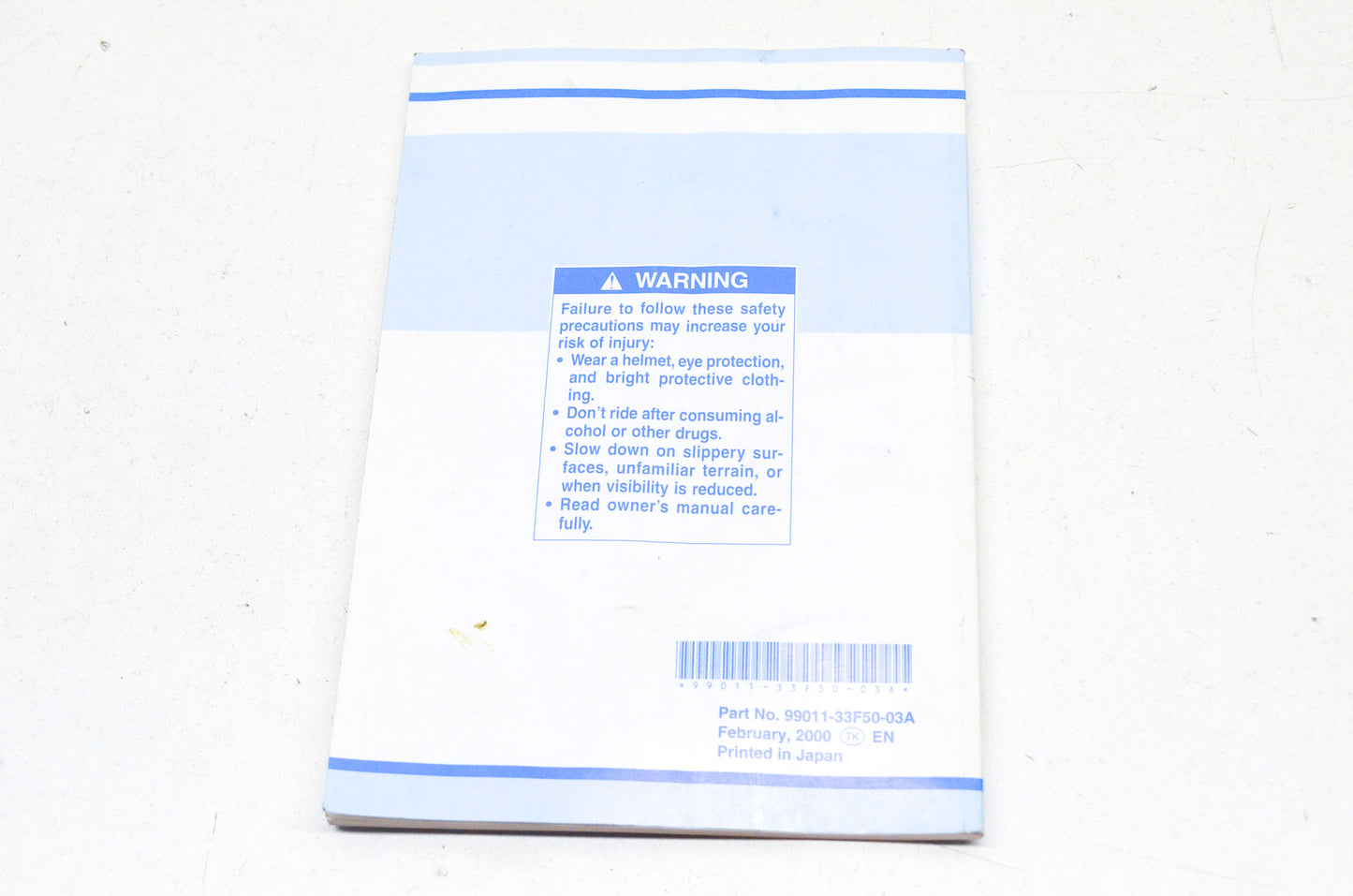 OEM Suzuki 99011-33F50-03A Owner's Manual GSX-R750YK1 NOS