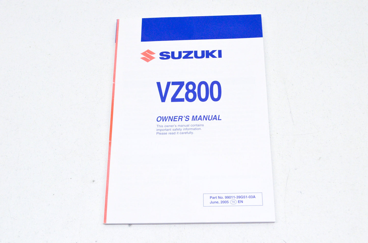 OEM Suzuki 99011-39G51-03A Owner's Manual VZ800K6 200 NOS
