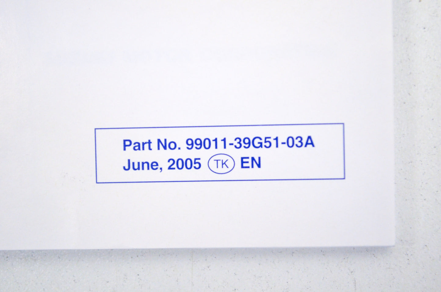OEM Suzuki 99011-39G51-03A Owner's Manual VZ800K6 200 NOS