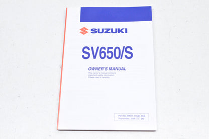 OEM Suzuki 99011-17G54-03A Owner's Manual SV650/SK7 2 NOS