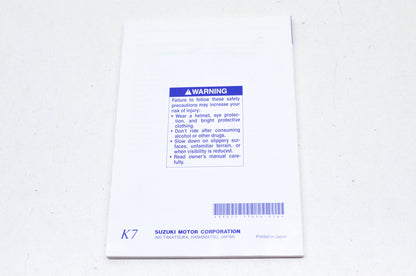OEM Suzuki 99011-17G54-03A Owner's Manual SV650/SK7 2 NOS