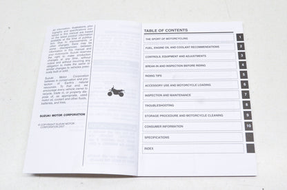 OEM Suzuki 99011-29F93-03A Owner's Manual DR-Z400SMK8 NOS