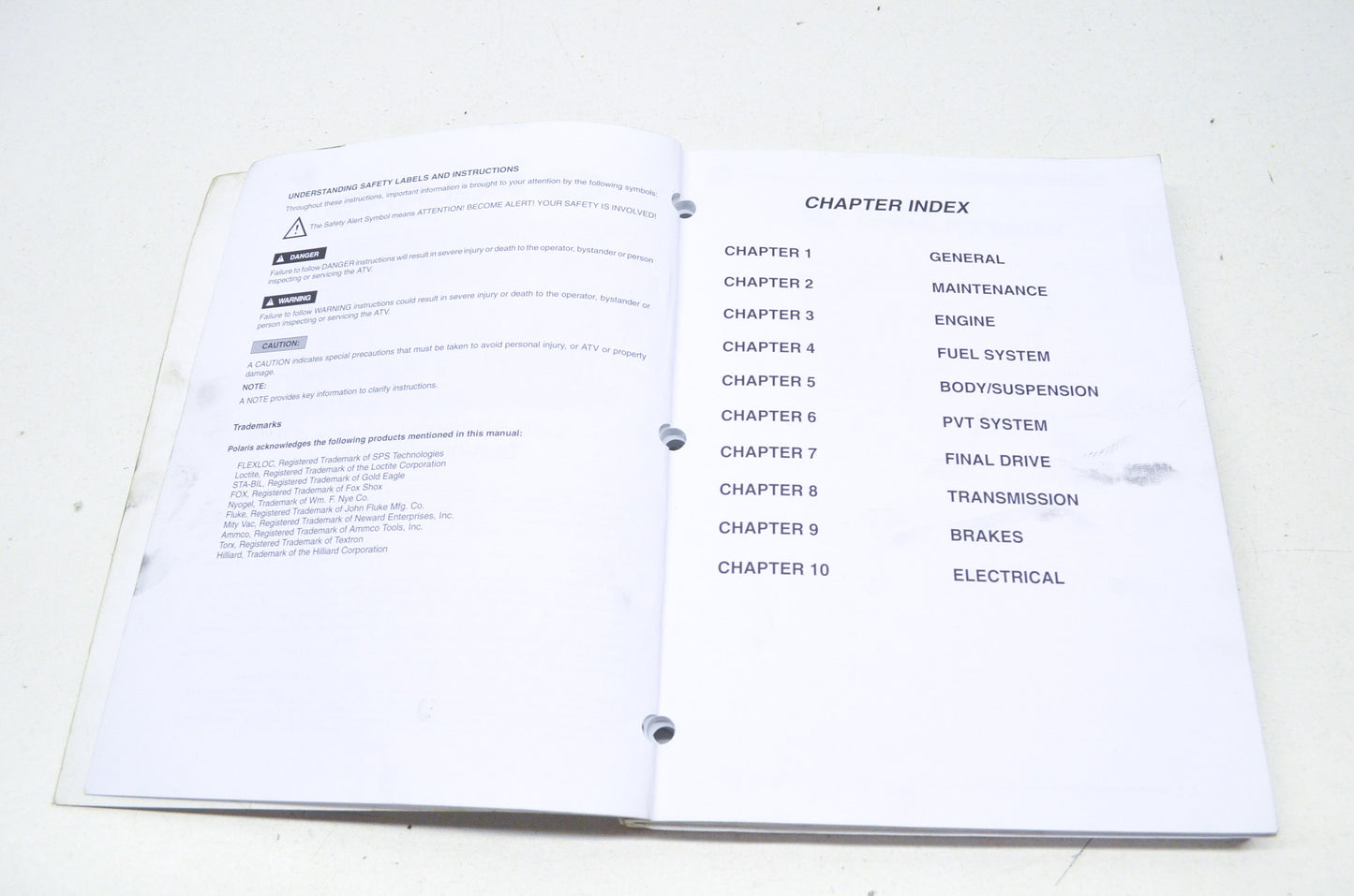 OEM Polaris 9918065 Service Manual 03 Sportsman 400/500