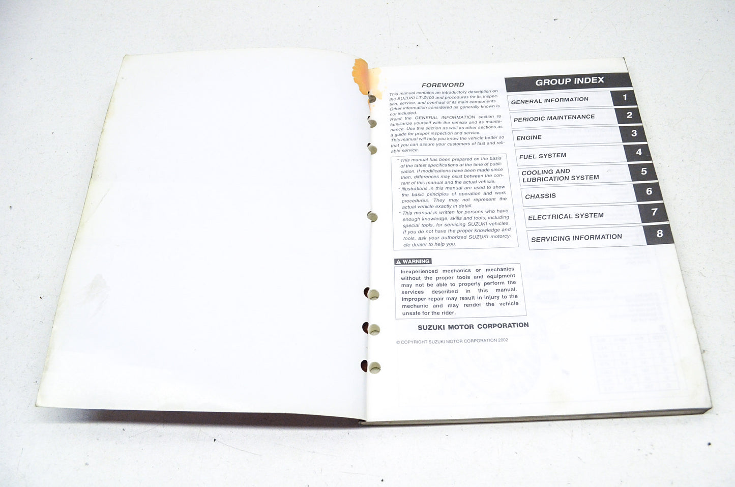 OEM Suzuki 99500-43060-01E Service Manual LT-Z400 200