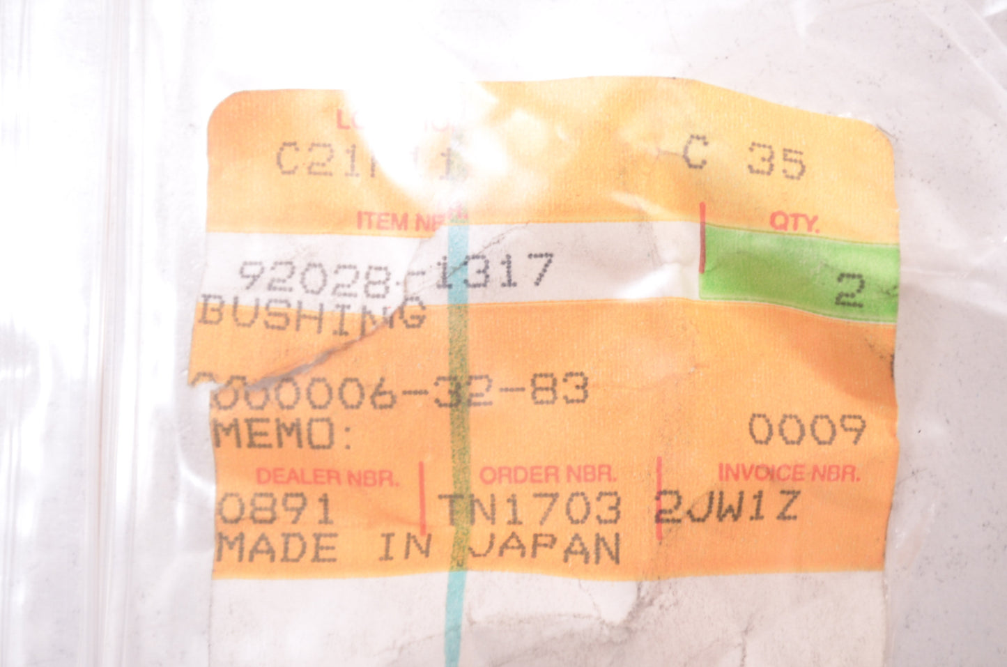 OEM Kawasaki 92028-1317 Bushing NOS